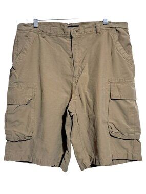 Y2K 90s Cherokee Cargo Shorts Mens Size 36 Beige Cotton/Nylon Casual Lightweight